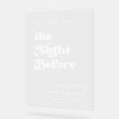 Stilvolles Retro Die Nacht vor dem Empfang Acrylschild (Winkel)