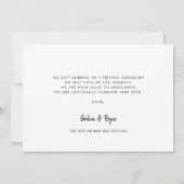 Stilvolles Retro Einfach verheiratete Fotokarte Ankündigung (Rückseite)