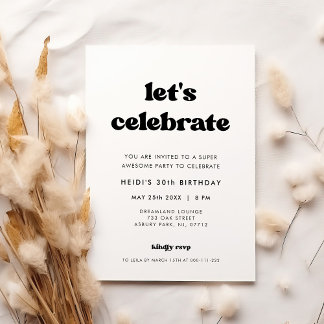 Stilvolles Retro Feiern wir Geburtstag Einladung