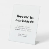 Stilvolles Retro Forever in unseren Herzen Hochzei Sockelschild (Vorderseite)