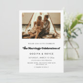 Stilvolles Retro-Foto zur Ehe Einladung (Stehend Vorderseite)