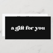 Stilvolles Retro-Geschenkzertifikat schwarz-weiß (Vorne/Hinten)