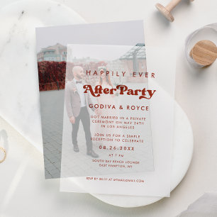 Stilvolles Retro-Happily Ever After-Afterparty Pergament Einladungen