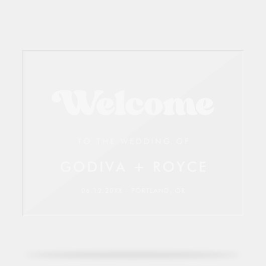 Stilvolles Retro Herzlich willkommen auf unserer H Acrylschild (Vorderseite)