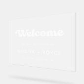 Stilvolles Retro Herzlich willkommen auf unserer H Acrylschild (Winkel)