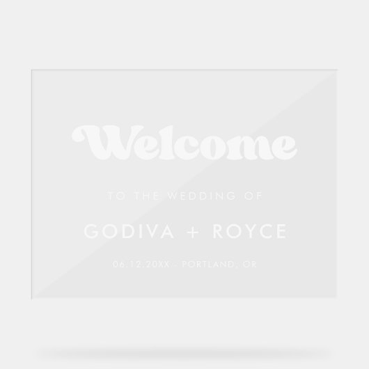 Stilvolles Retro Herzlich willkommen auf unserer H Acrylschild (Vorderseite)