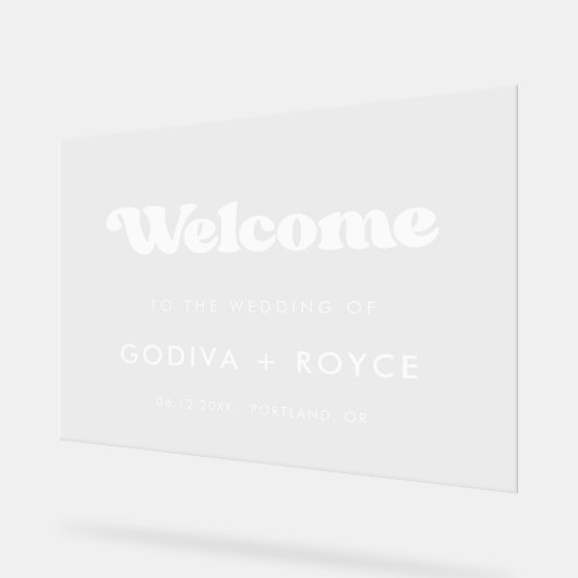 Stilvolles Retro Herzlich willkommen auf unserer H Acrylschild (Winkel)