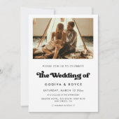 Stilvolles Retro-Hochzeitsfest Foto Einladung (Vorderseite)