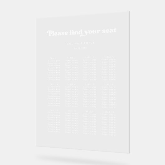 Stilvolles Retro-Hochzeitsset Acrylschild (Winkel)