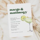 Stilvolles Retro Margs and Matrimony Brautparty Einladung