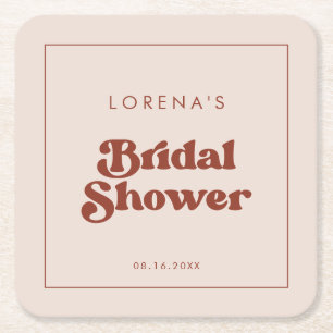 Stilvolles Retro Peach Pink Brautparty Rechteckiger Pappuntersetzer