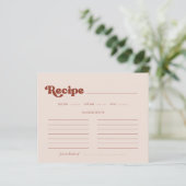 Stilvolles Retro Peach pink Brautparty Rezept Kart (Stehend Vorderseite)