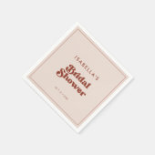 Stilvolles Retro Peach Pink Brautparty Serviette (Ecke)