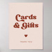 Stilvolles Retro Peach Pink Cards & Gifts Zeichen Poster (Vorne)