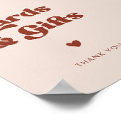 Stilvolles Retro Peach Pink Cards & Gifts Zeichen Poster (Ecke)