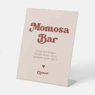 Stilvolles Retro Peach Pink Momosa Bar Sockelschild