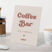 Stilvolles Retro Peach Pink Wedding Coffee Bar Sockelschild (In SItu)