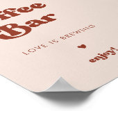 Stilvolles Retro Peach Pink Wedding Coffee Bar Zei Poster (Ecke)