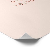 Stilvolles Retro Peach Pink Wedding Order of event Poster (Ecke)