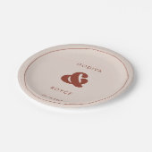 Stilvolles Retro Peach Pink Wedding Pappteller (Schrägansicht)