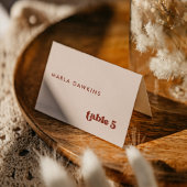 Stilvolles Retro Peach Pink Wedding Platzkarte Tischnummer