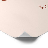 Stilvolles Retro Peach Pink Wedding Richtung Poster (Ecke)