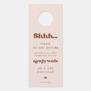 Stilvolles Retro Peach Pink Wedding Stören Sie nic Türanhänger