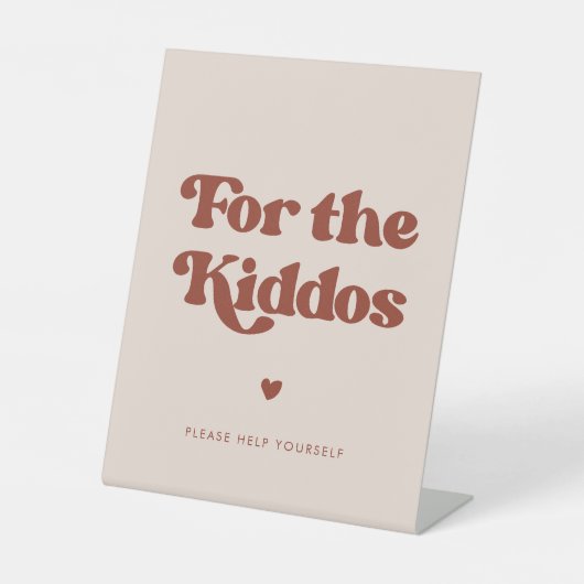 Stilvolles Retro Pfirsichfarben Für die Kinder Sockelschild (Vorderseite)