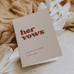 Stilvolles Retro Pfirsichrosa Ihre Gelübde Karte