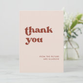 Stilvolles Retro Rosa Brautparty Danke Karte (Stehend Vorderseite)