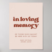 Stilvolles Retro Rosa In liebevollem Gedächtnis Tr Poster (Vorne)