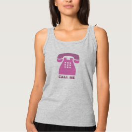 Stilvolles Retro Rosa Telefon Anruf Alle Farben Tank Top