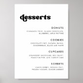 Stilvolles Retro-Schild für Hochzeit und Dessert-B Poster (Vorne)