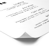 Stilvolles Retro-Schild für Hochzeit und Dessert-B Poster (Ecke)