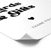 Stilvolles Retro-Schild mit schwarz-weißen Karten  Poster (Ecke)