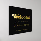 Stilvolles Retro schwarz & gold Willkommen bei uns Foliendrucke (Ablage )