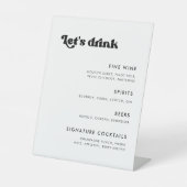 Stilvolles Retro-Schwarz-Weiß-Bar Sockelschild (Vorderseite)