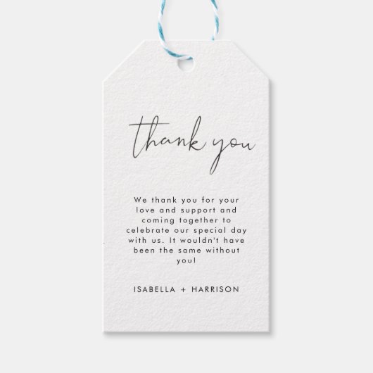 Stilvolles Retro-Schwarz-Weiß-Brautparty Geschenkanhänger (Vorderseite)