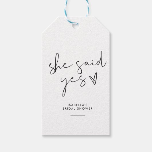 Stilvolles Retro-Schwarz-Weiß-Brautparty Geschenkanhänger (Vorderseite)