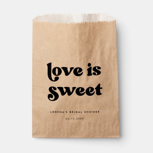 Stilvolles Retro-Schwarz-Weiß-Brautparty Geschenktütchen (Vorderseite)