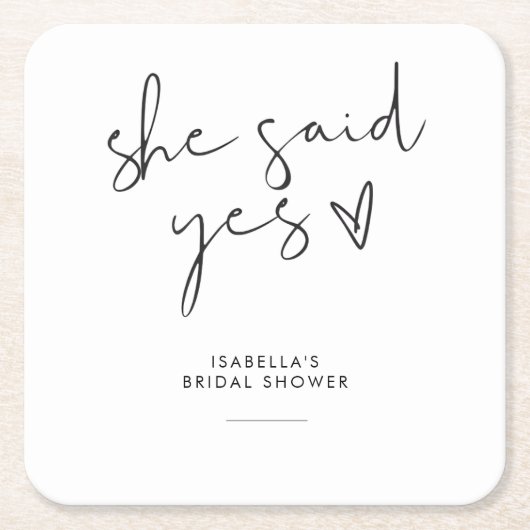 Stilvolles Retro-Schwarz-Weiß-Brautparty Rechteckiger Pappuntersetzer (Vorderseite)