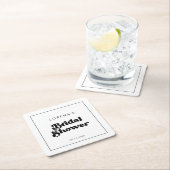 Stilvolles Retro-Schwarz-Weiß-Brautparty Rechteckiger Pappuntersetzer (Vor Ort)