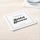 Stilvolles Retro-Schwarz-Weiß-Brautparty Rechteckiger Pappuntersetzer (angewinkelt)