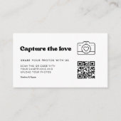 Stilvolles Retro Schwarz & Weiß Capture the Liebe Begleitkarte (Vorderseite)