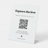 Stilvolles Retro Schwarz & Weiß Capture the Liebe Sockelschild (Vorderseite)