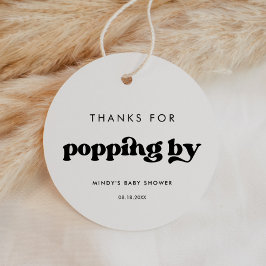 Stilvolles Retro schwarz & weiß Danke für das Popp Geschenkanhänger