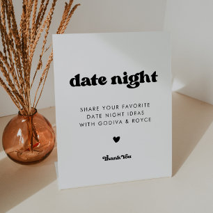 Stilvolles Retro Schwarz & Weiß Date Night Ideas Sockelschild