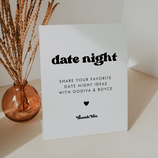 Stilvolles Retro Schwarz & Weiß Date Night Ideas Sockelschild
