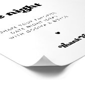 Stilvolles Retro Schwarz & Weiß Datum Nachtideen Z Poster (Ecke)