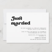 Stilvolles Retro schwarz & weiß Einfach verheirate Einladung (Vorderseite)